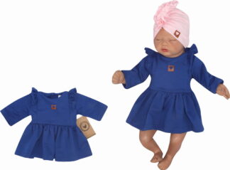 Bavlnené detské  šaty - kraľovská modrá