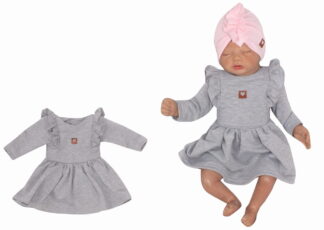 Bavlnené detské  šaty - sivé