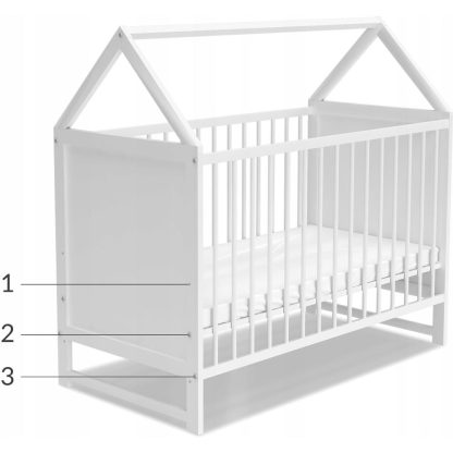 AJK Meble detská postieľka ANIA – domček 120x60 cm - biela