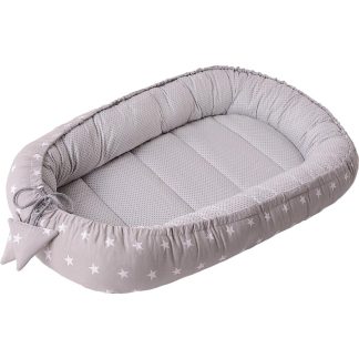 BabyMAM Baby hniezdo do postieľky sivá-hviezdičky