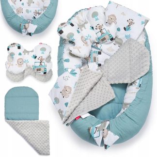 BabyMAM zvieratka s autom – 5 dielny komplet