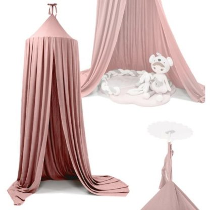 Baldachýn cez posteľ záves detský ružový stan