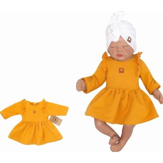 Bavlnené detské šaty - horčicová
