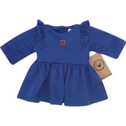 Bavlnené detské šaty - kraľovská modrá