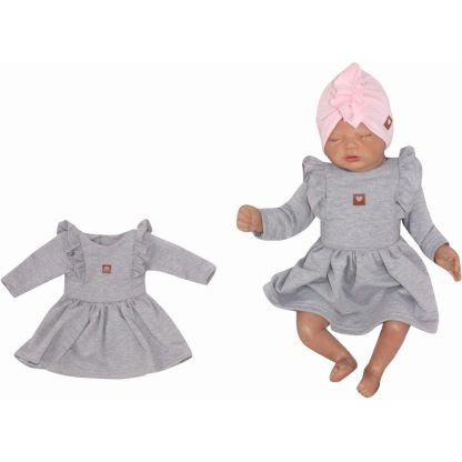 Bavlnené detské šaty - sivé