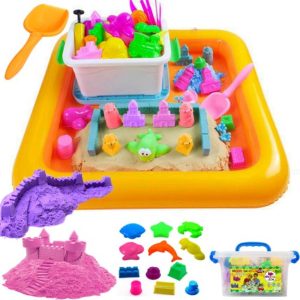 KINETICKÝ PIESOK 3 KG + FAREBNÉ FORMY + SANDBOX