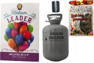 Hélium 0,42 m3 + 50 balónov, strieborné balóny