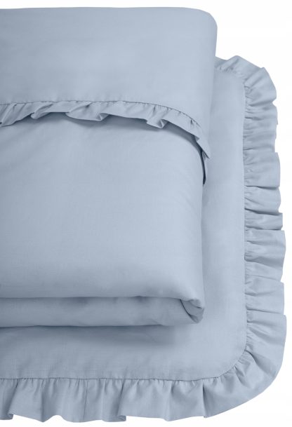 DETSKÁ POSTEĽNÁ SADA 2-DIELNA S VOLÁNKAMI, BAVLNA 120×90-denim